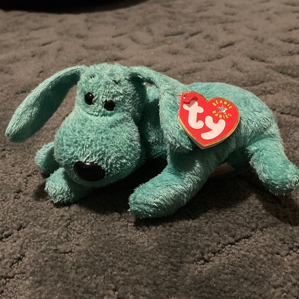 Ty Teal Plush Dog Toy